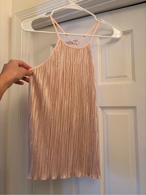 Hollister Shimmery Blush Pleated Slip Top